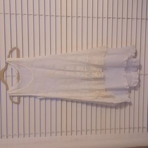 White lace slip dress